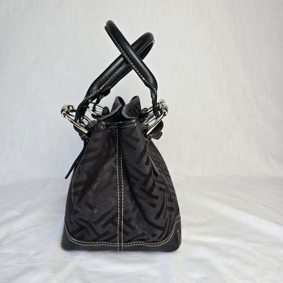 Tignanello Monogram Satchel Bag Canvas & Leather - Picture 9 of 15